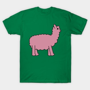 Cute Kawaii Alpaca - Pink T-Shirt